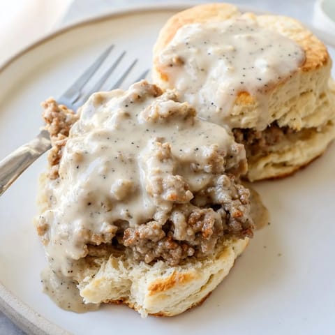 Flaky Butter Biscuits Gravy