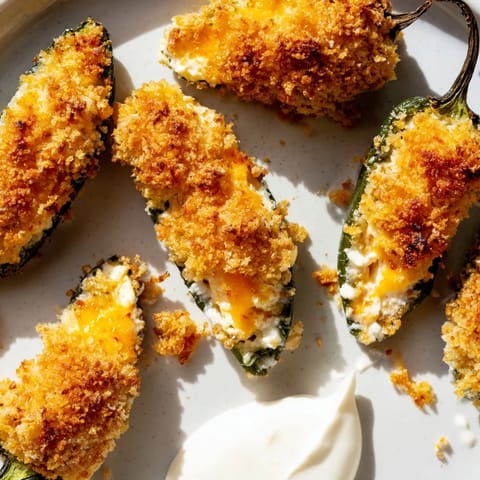 Golden, just-fried jalapeño poppers sit on a paper towel, ready to serve with ranch.