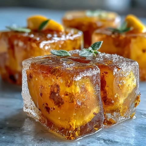 Yellow Lemon Ginger Turmeric Wellness Cubes perfectly chilled for a health boost.