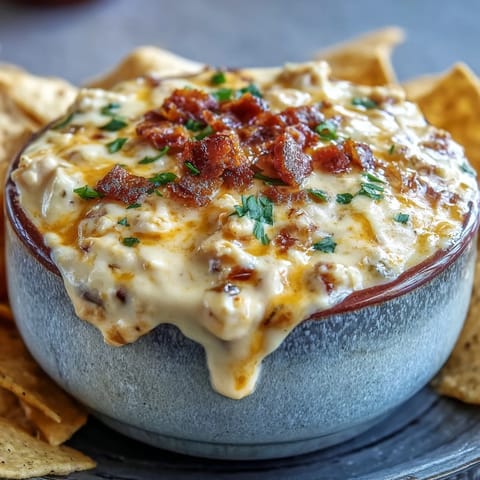 Warm Tex-Mex Queso Dip bubbling in a slow cooker, surrounded by crispy tortilla chips for easy game day dipping.