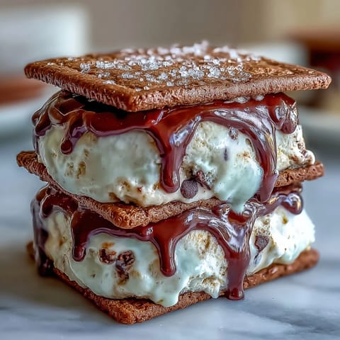 Vanilla Bean Frappuccino Ice Cream Sandwiches with espresso cookies and creamy vanilla bean ice cream, perfect for a frozen coffeehouse treat.