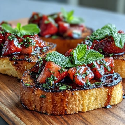 Fresh Strawberry Bruschetta Balsamic