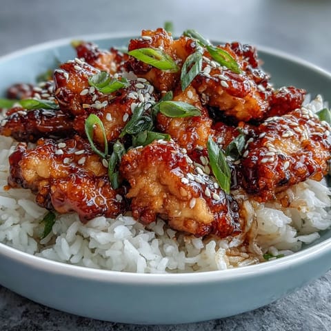 Honey Garlic Chicken with Rice sizzling in a slow cooker, glazed with sweet soy sauce and aromatic garlic.