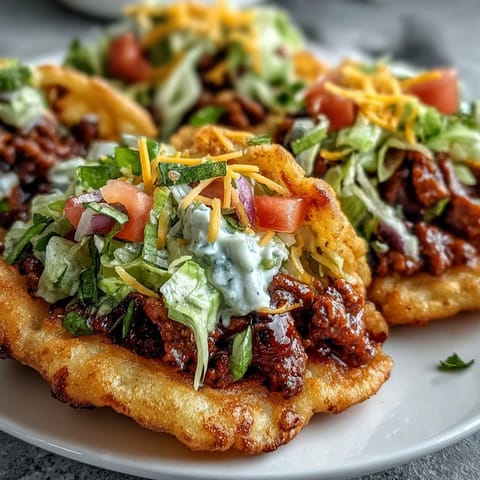 Cloud bread tacos with seasoned beef, a light and fluffy low-carb meal.