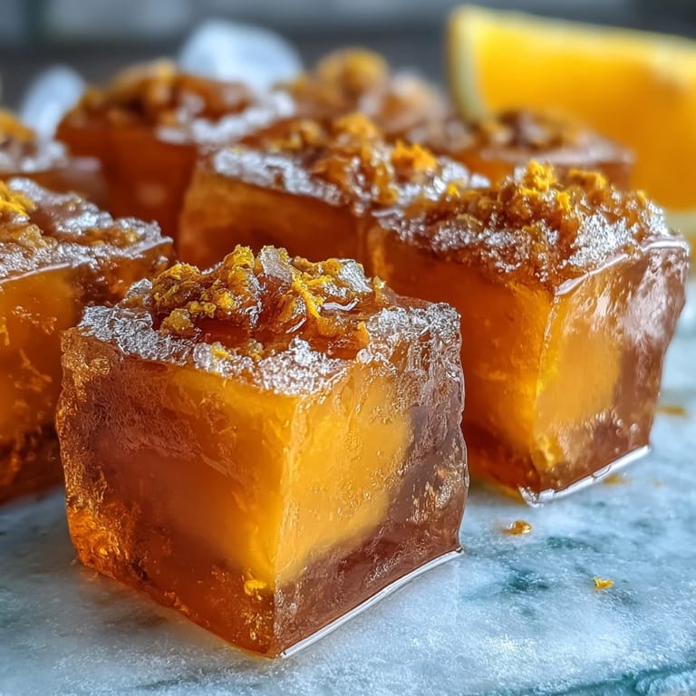 Vibrant frozen wellness cubes bursting with zesty lemon and ginger flavor.