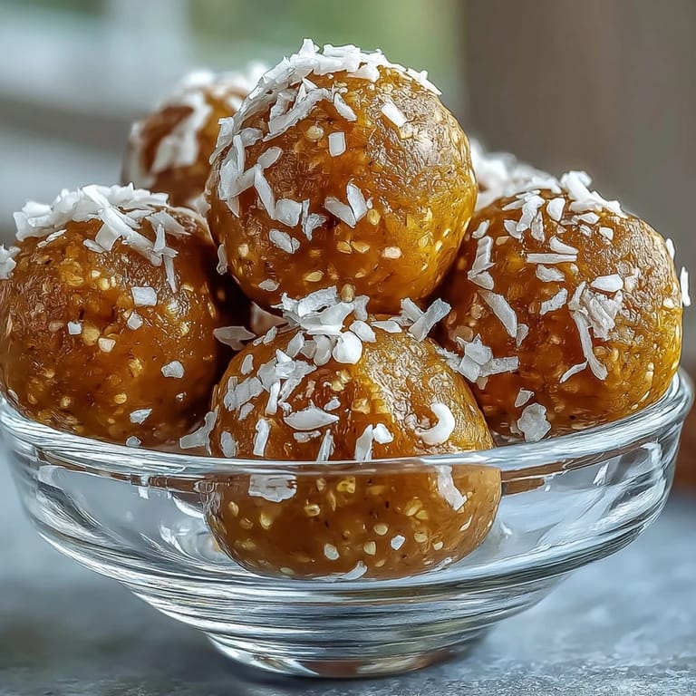 A close-up of golden Ginger Turmeric Energy Balls with hemp seeds and a vibrant orange hue.  