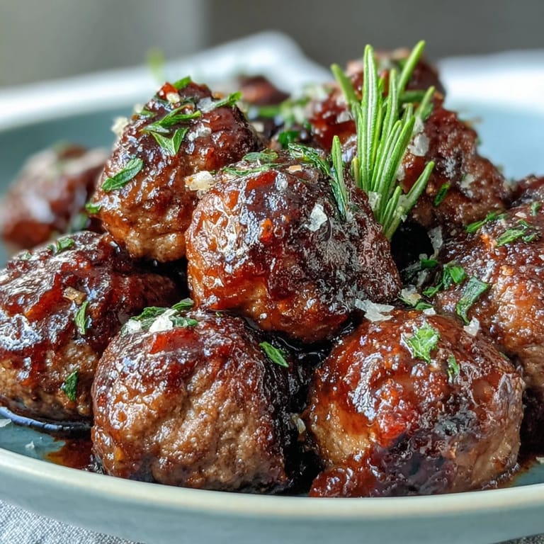 Tender slow cooker peach glazed meatballs, a cozy, flavorful family dinner.