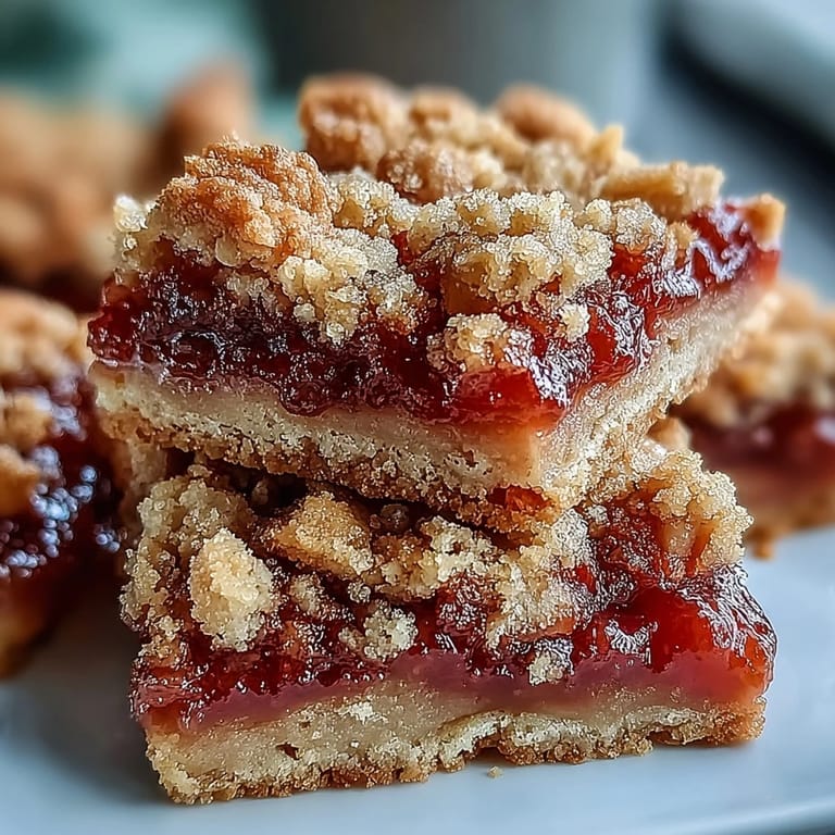 Slice of Guava Jam Bars served on a dessert plate with a dollop of whipped cream.