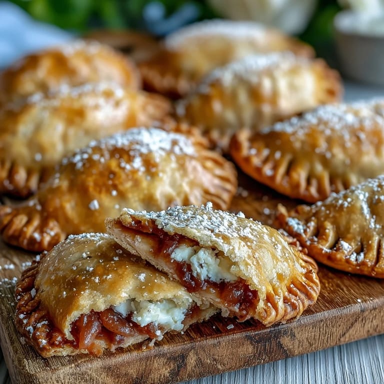 Crispy baked Guava and Cheese Empanadas showing flaky crust and gooey guava filling