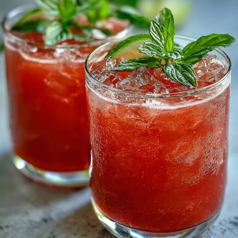 A clear pitcher filled with pink guava nectar drink, ready to be poured over ice for a refreshing summer beverage.