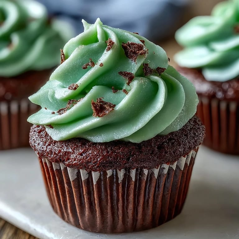 Vibrant green velvet cupcakes topped with silky cream cheese frosting, a delicious dessert for holiday parties.