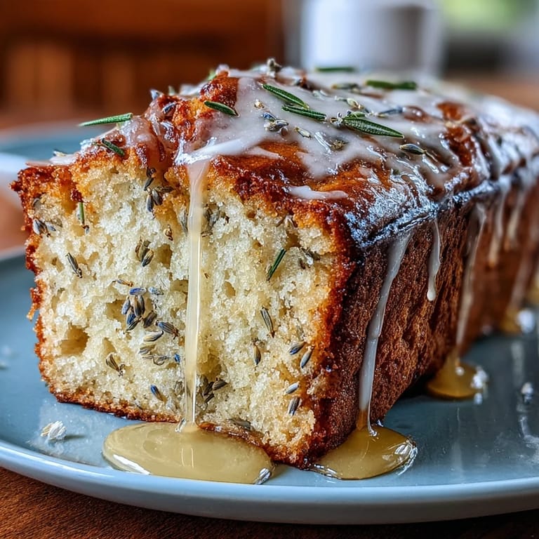 Beautiful Lemon Lavender Loaf Cake, ready for a delightful afternoon tea service.
