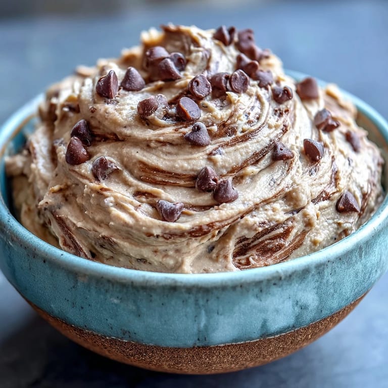 Scoop vibrant Fiber-Packed Chickpea Cookie Dough Dip with fruit slices.