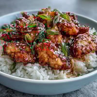 Honey Garlic Chicken with Rice sizzling in a slow cooker, glazed with sweet soy sauce and aromatic garlic.